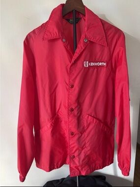 Vintage KENWORTH Nylon Red Men's Lightweight Jacket